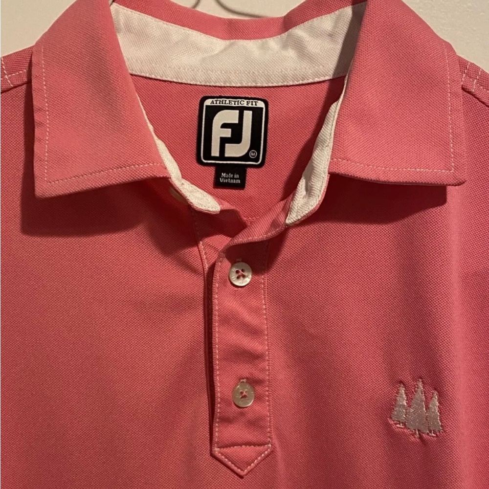 FootJoy Athletic Fit/ Med/ Pink Golf Shirt with Logo/ EUC